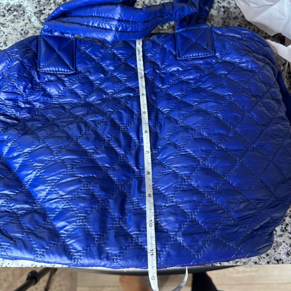 Urban Fit by Urban Expressions | Women's Blue Quilted Nylon Puffer Bag - Picture 12 of 13